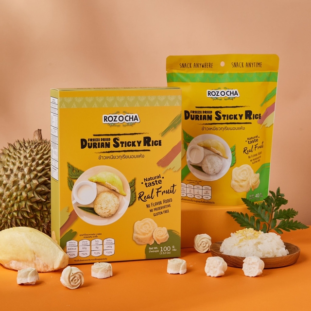 Rozocha ข้าวเหนียวทุเรียนอบแห้ง