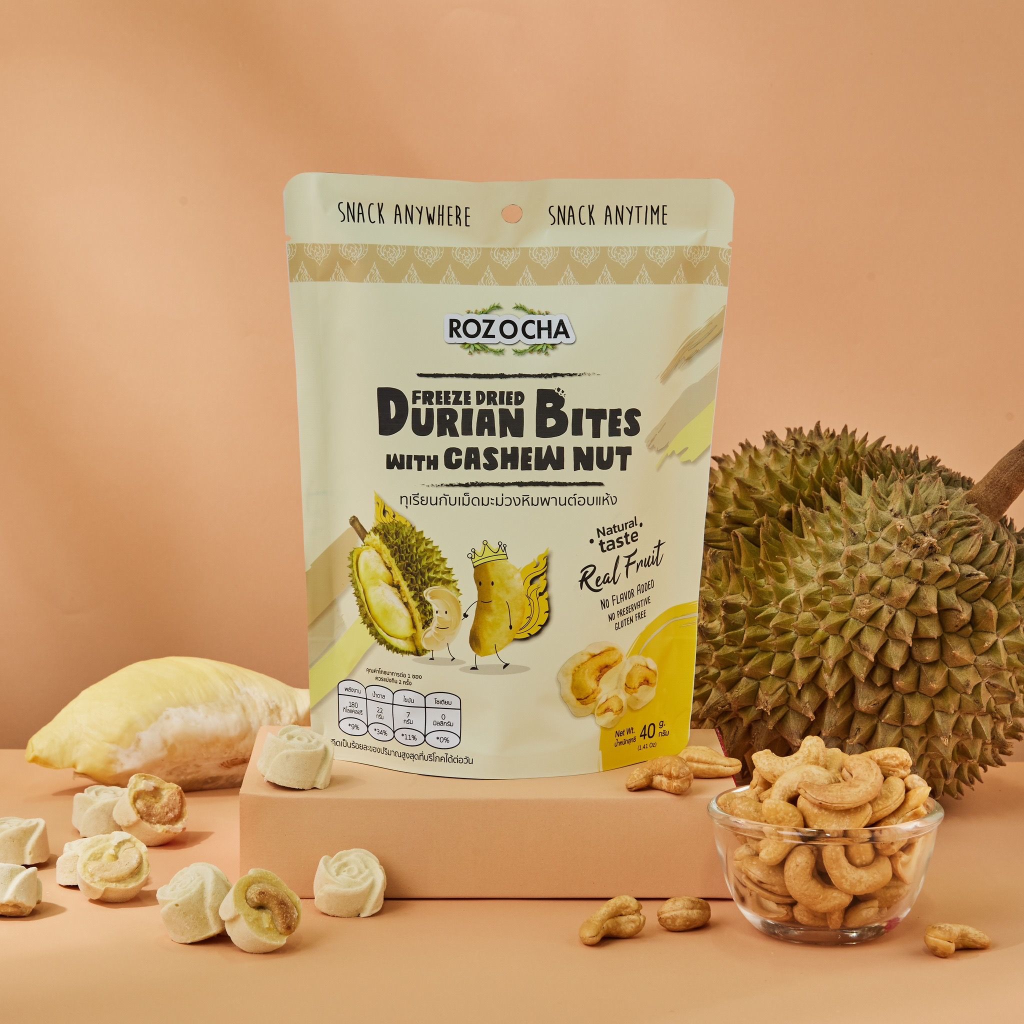 Durian Bites With Cashew Nut ทุเรียนกับเม็ดมะม่วงหิมพานต์ 002